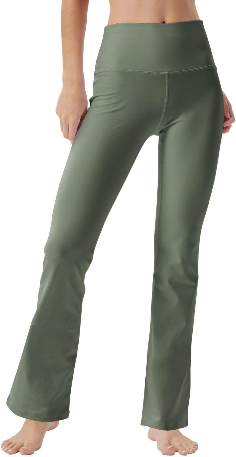 Knsbk Bootcut Yoga Pants for Women with Hidden Pockets High Waist Workout Pants Tummy Control Dress Bootleg Work Pants