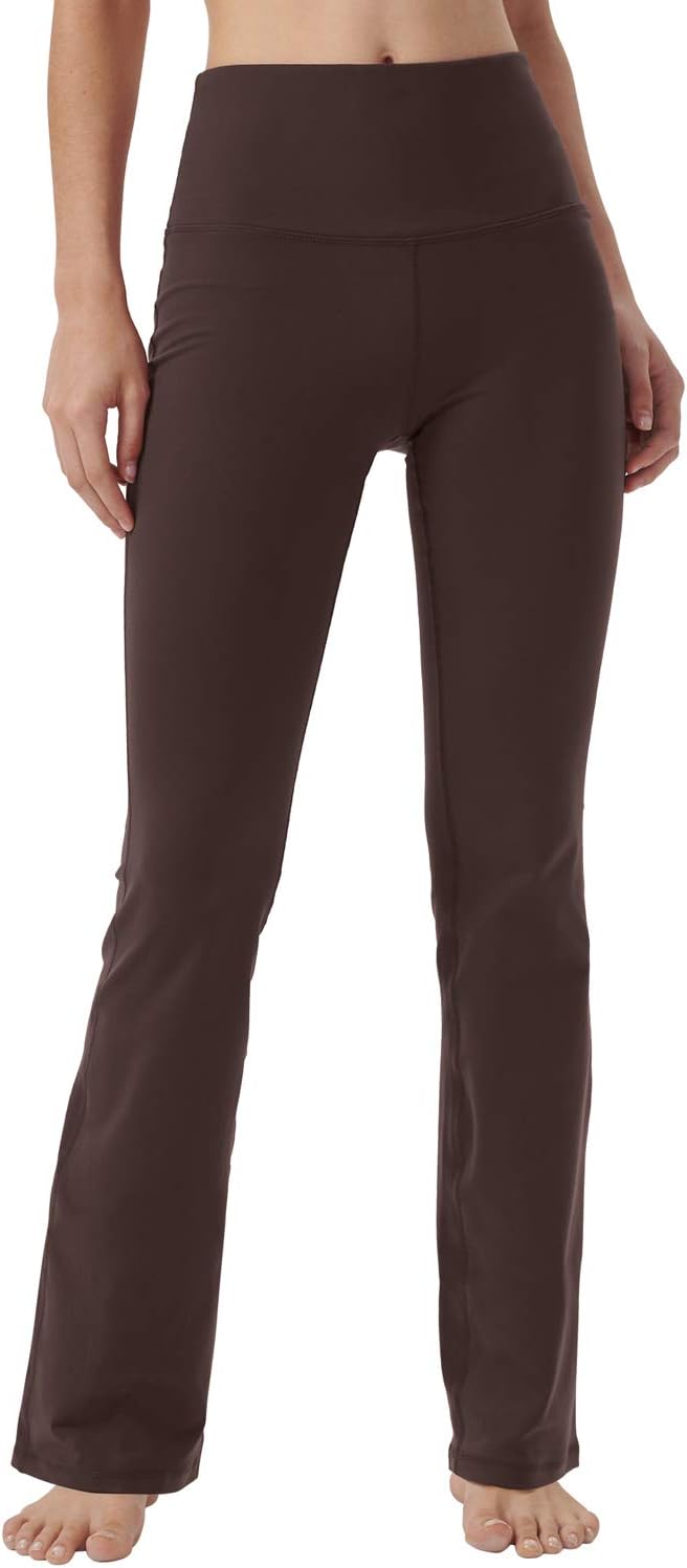 Knsbk Bootcut Yoga Pants for Women with Hidden Pockets High Waist Workout Pants Tummy Control Dress Bootleg Work Pants