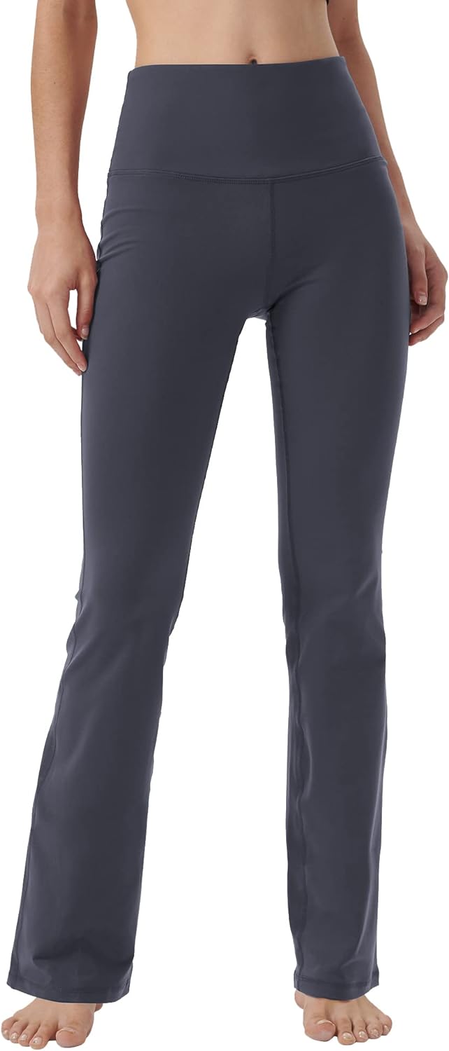 Knsbk Bootcut Yoga Pants for Women with Hidden Pockets High Waist Workout Pants Tummy Control Dress Bootleg Work Pants