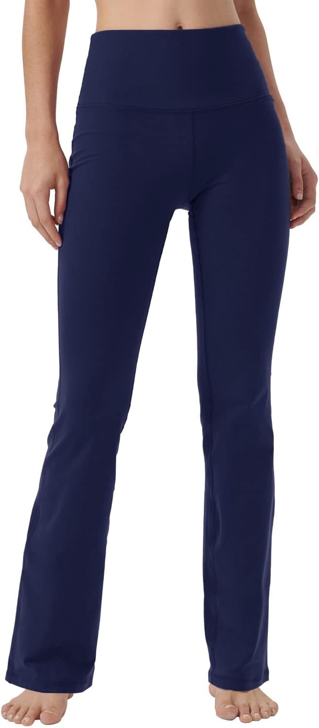 Knsbk Bootcut Yoga Pants for Women with Hidden Pockets High Waist Workout Pants Tummy Control Dress Bootleg Work Pants