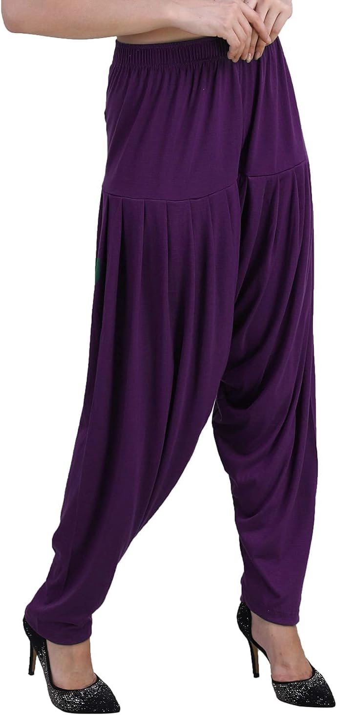 Kolakeer? Women's Solid Lycra Cotton Patiala Harem Salwar Yoga Dhoti Pants