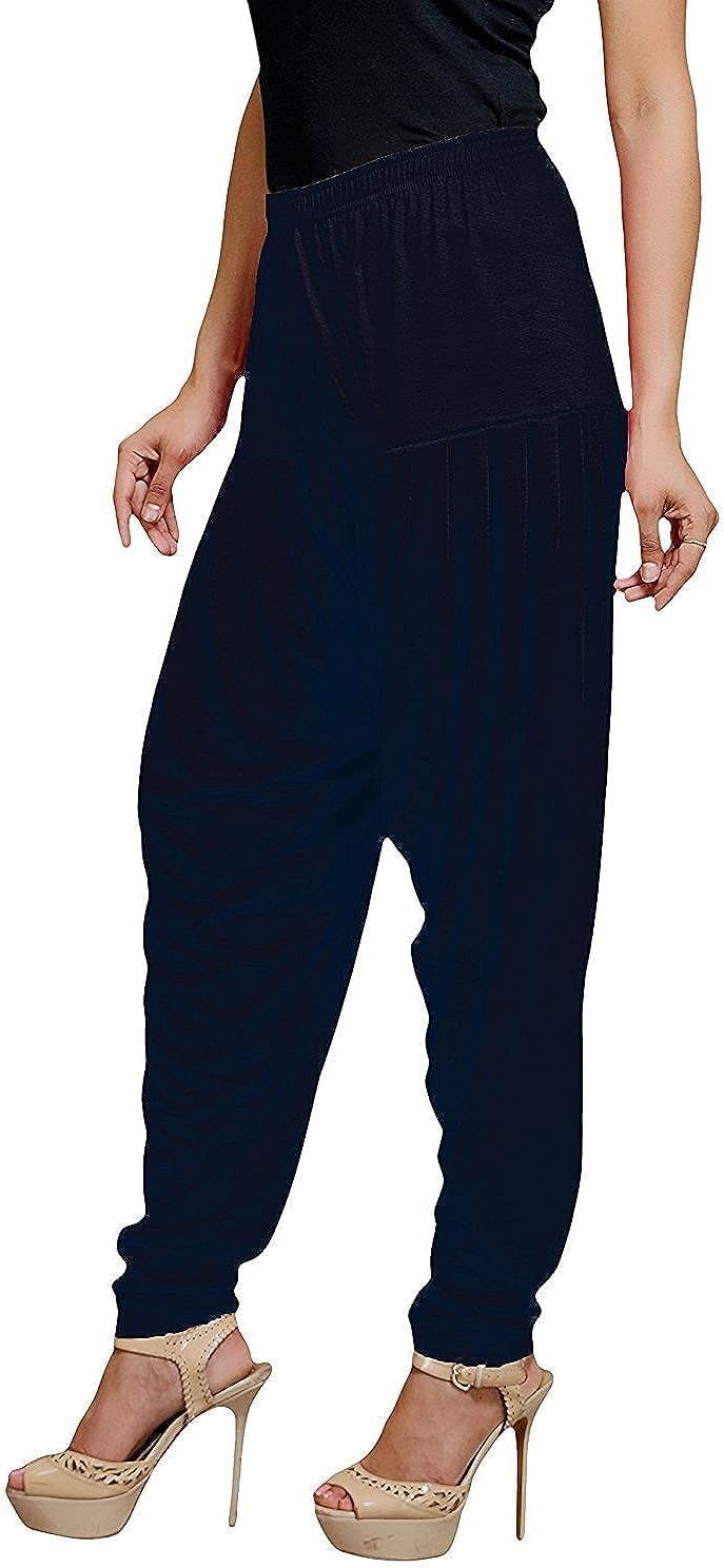 Kolakeer? Women's Solid Lycra Cotton Patiala Harem Salwar Yoga Dhoti Pants