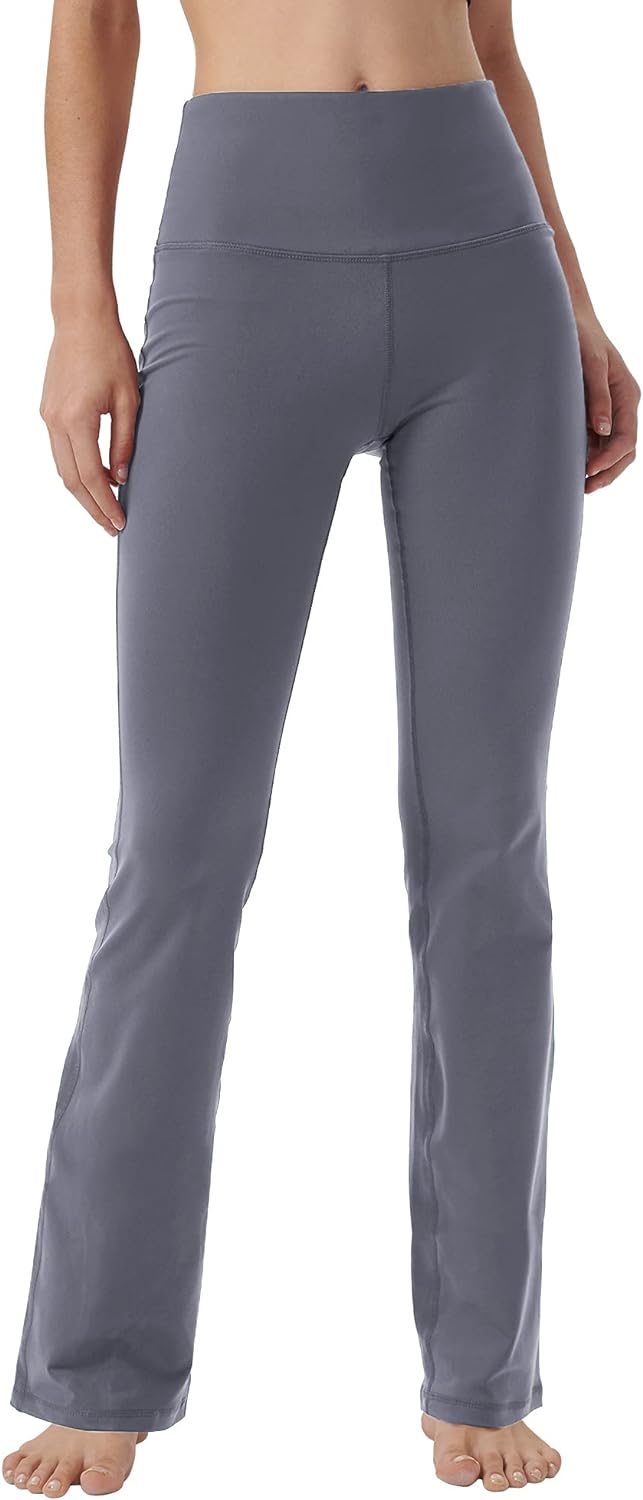 Knsbk Bootcut Yoga Pants for Women with Hidden Pockets High Waist Workout Pants Tummy Control Dress Bootleg Work Pants