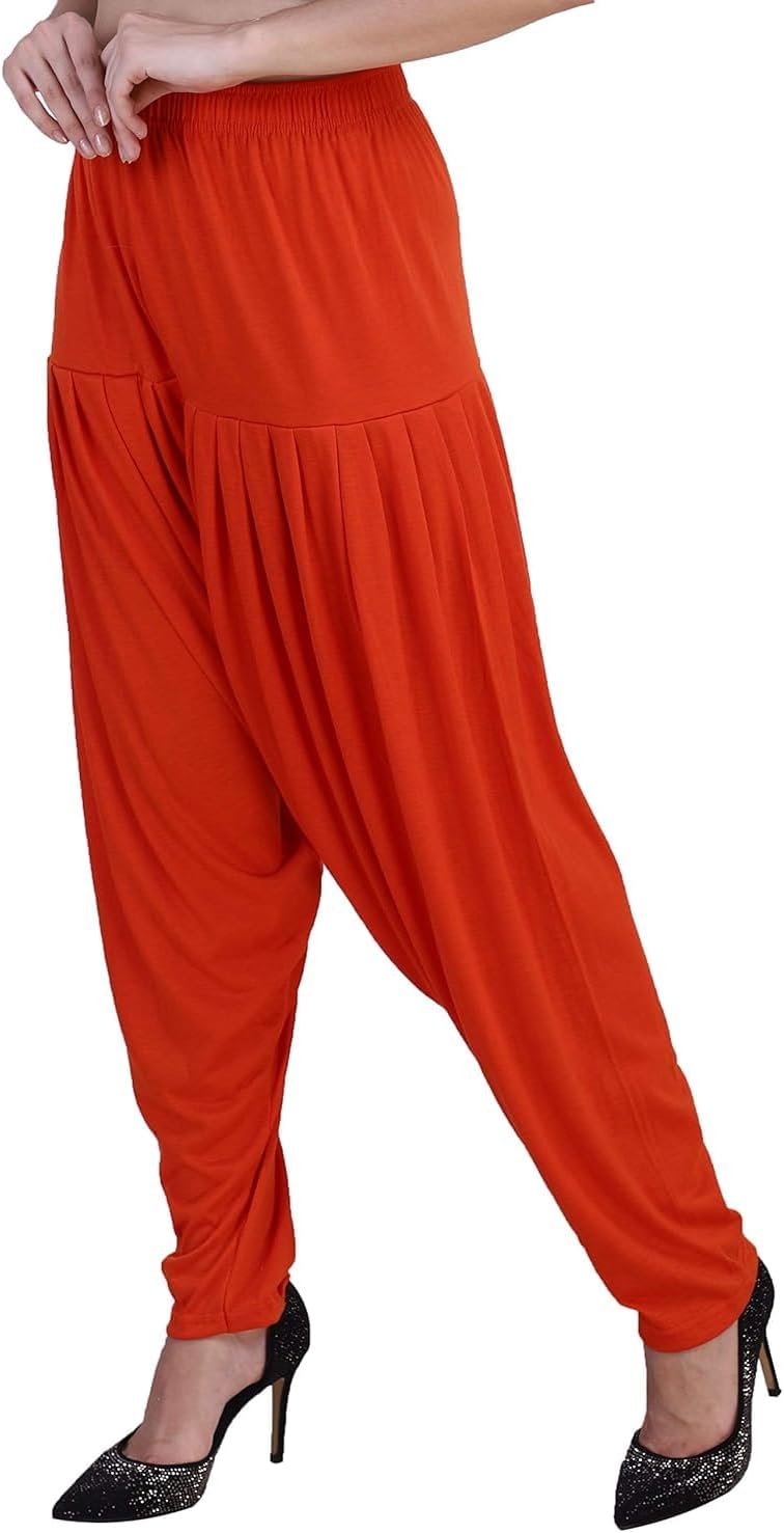 Kolakeer? Women's Solid Lycra Cotton Patiala Harem Salwar Yoga Dhoti Pants