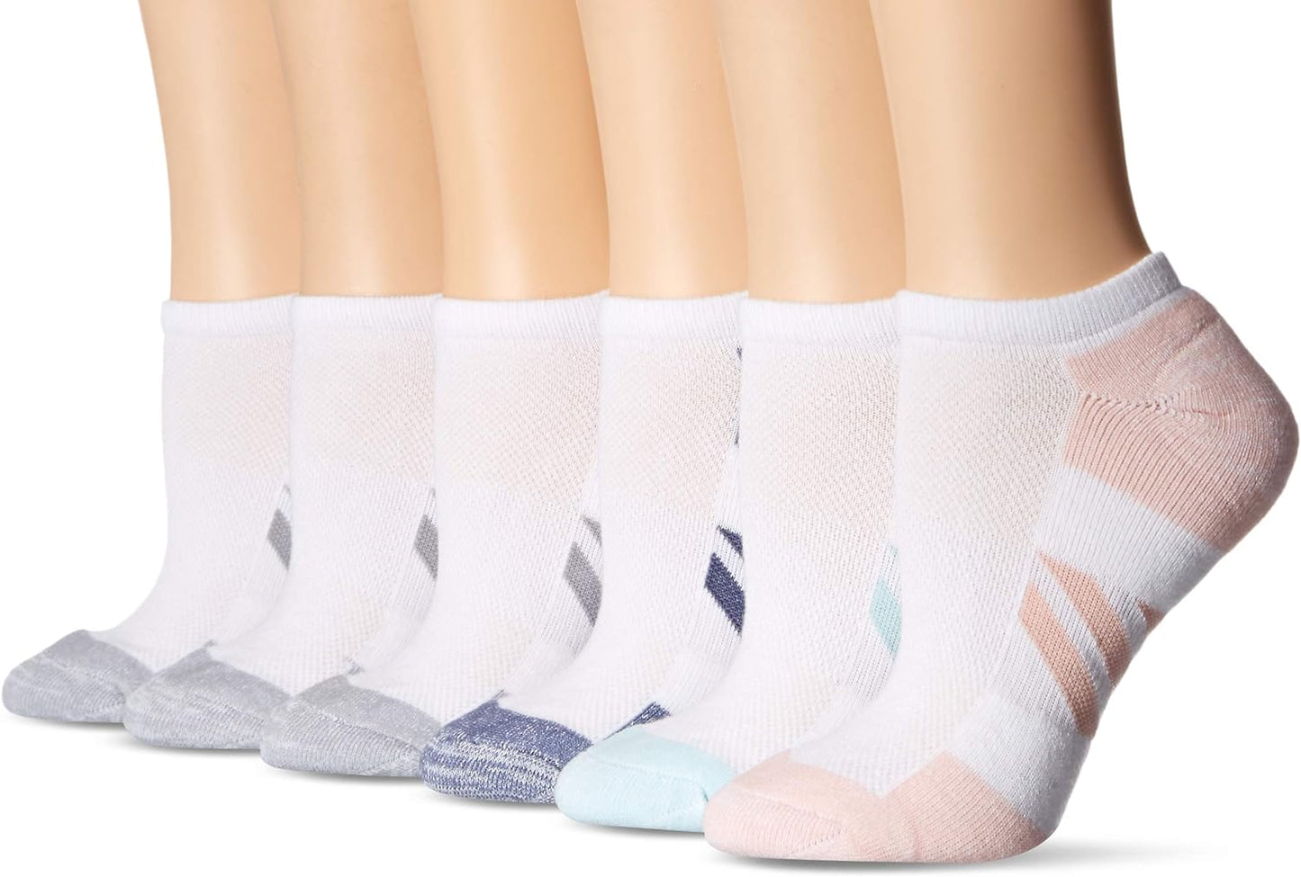Essentials Women's Performance Cotton Cushioned Athletic No-Show Socks, 6 Pairs