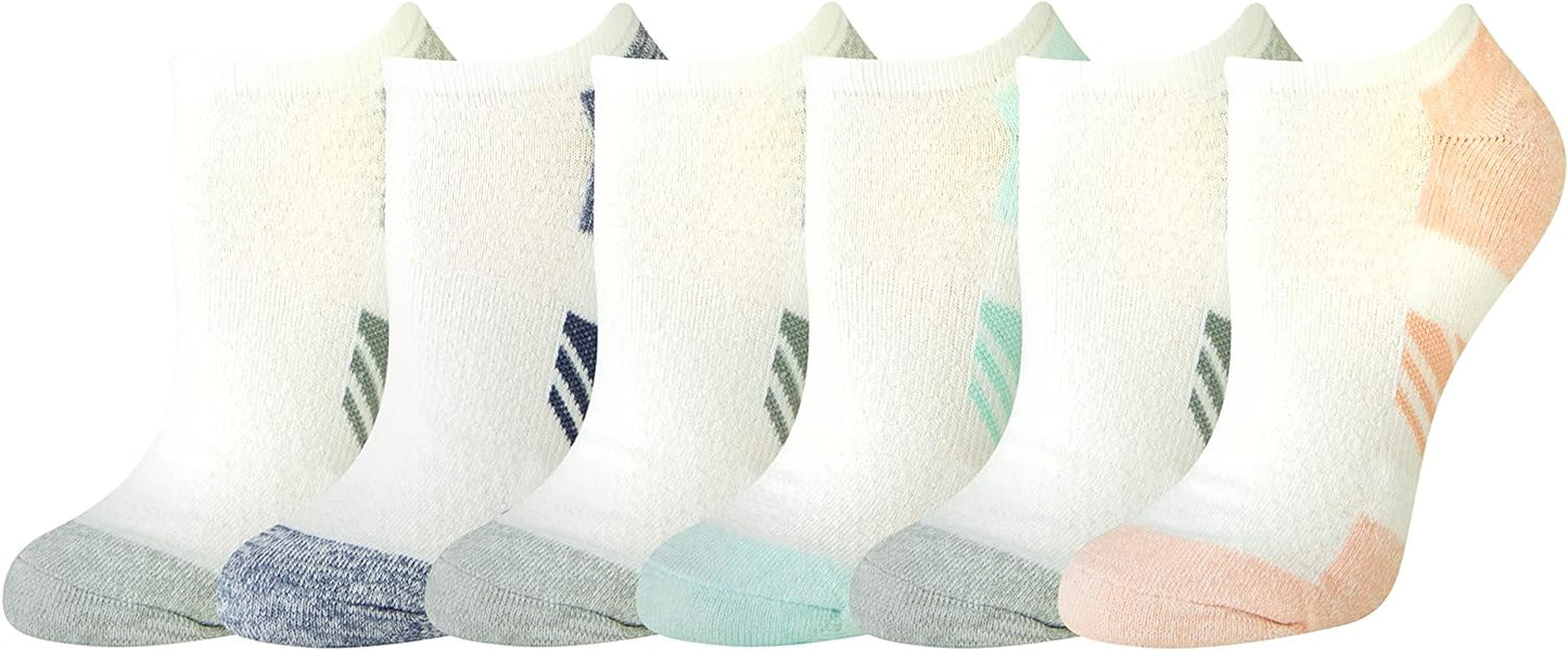 Essentials Women's Performance Cotton Cushioned Athletic No-Show Socks, 6 Pairs