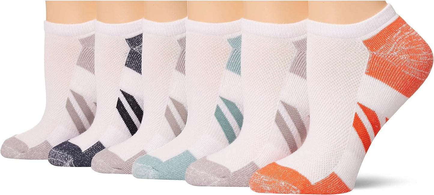 Essentials Women's Performance Cotton Cushioned Athletic No-Show Socks, 6 Pairs