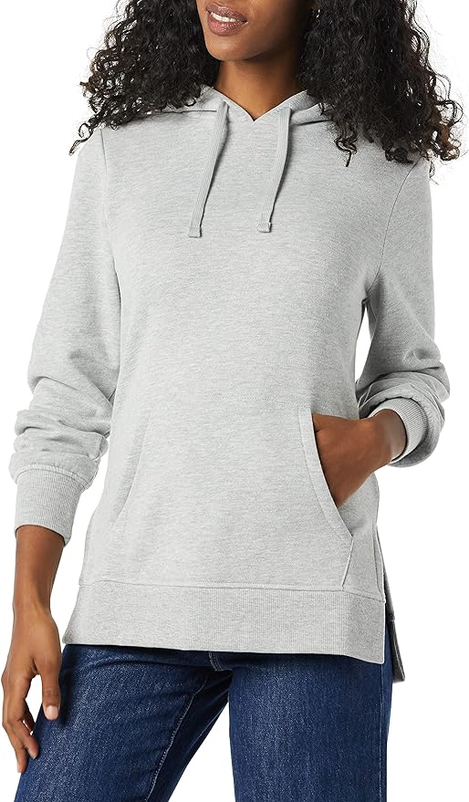 Essentials Women's French Terry Hooded Tunic Sweatshirt