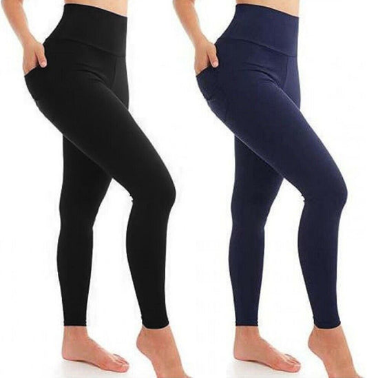 Ladies Sexy High Waist Leggings Tummy Control Yoga Fitness Sports Gym Trouser UK